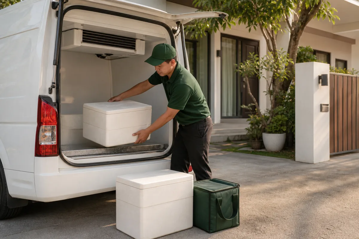 My Little Boss frozen order arriving by temperature-controlled delivery at a warm family home